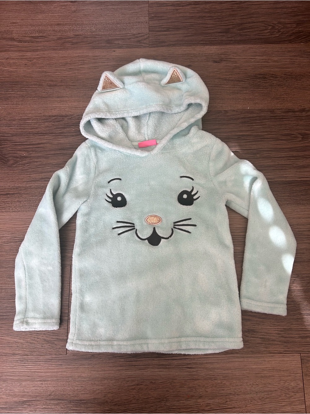 3/$12 Isaac Mizrahi Sparkle Cat Pullover Hoodie Girls Size 4